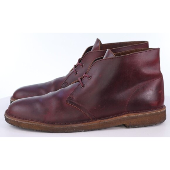 Clarks Original Men\'s Desert Boots Size 11.5 M Leather Crepe Soles Burgundy main image 5